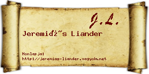 Jeremiás Liander névjegykártya